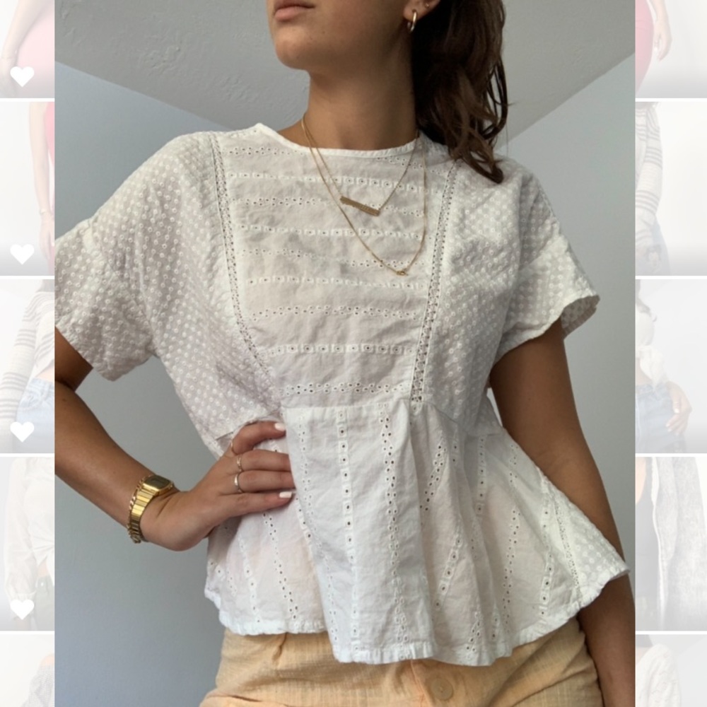 white topshop dainty blouse